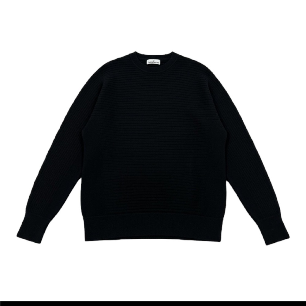 Stone Island Black Men's Ribbed Sweater